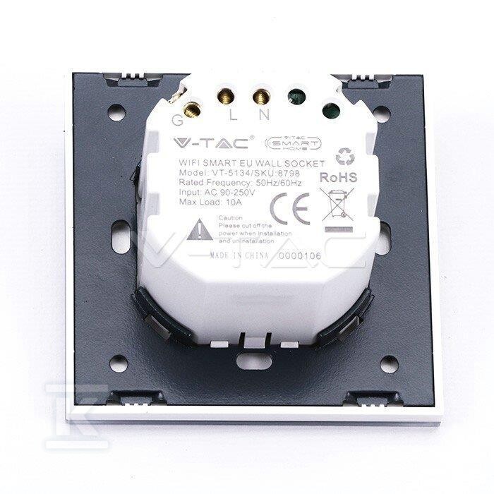 Gniazdo szklane smart WI-FI V-TAC białe - 8798