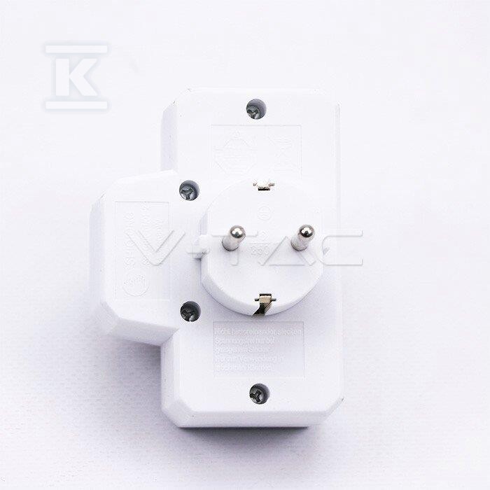 Rozgałęźnik 3x (2+1) z włącznikiem 16A - 8788