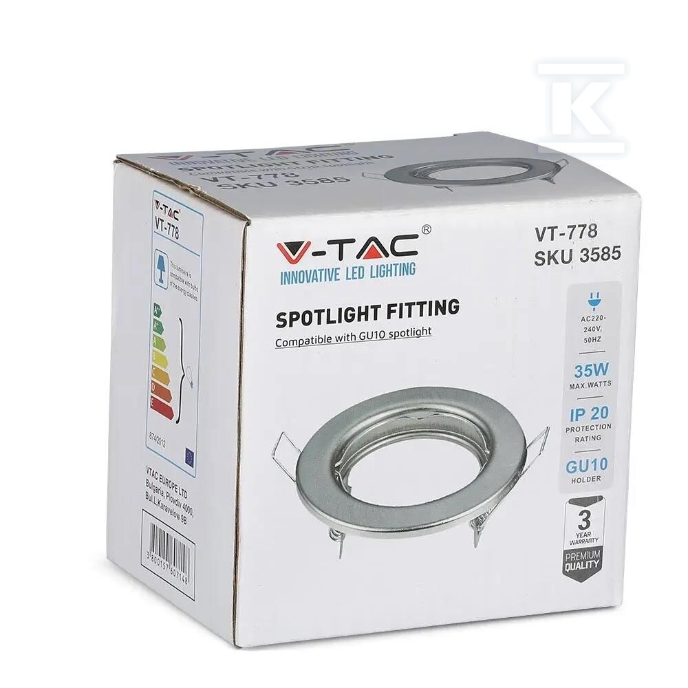 Oczko V-TAC GU10 okrągłe stałe satyna - 3585