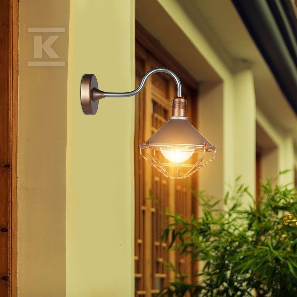 Kinkiet ścienny miedź MAT siatka loft - 8973