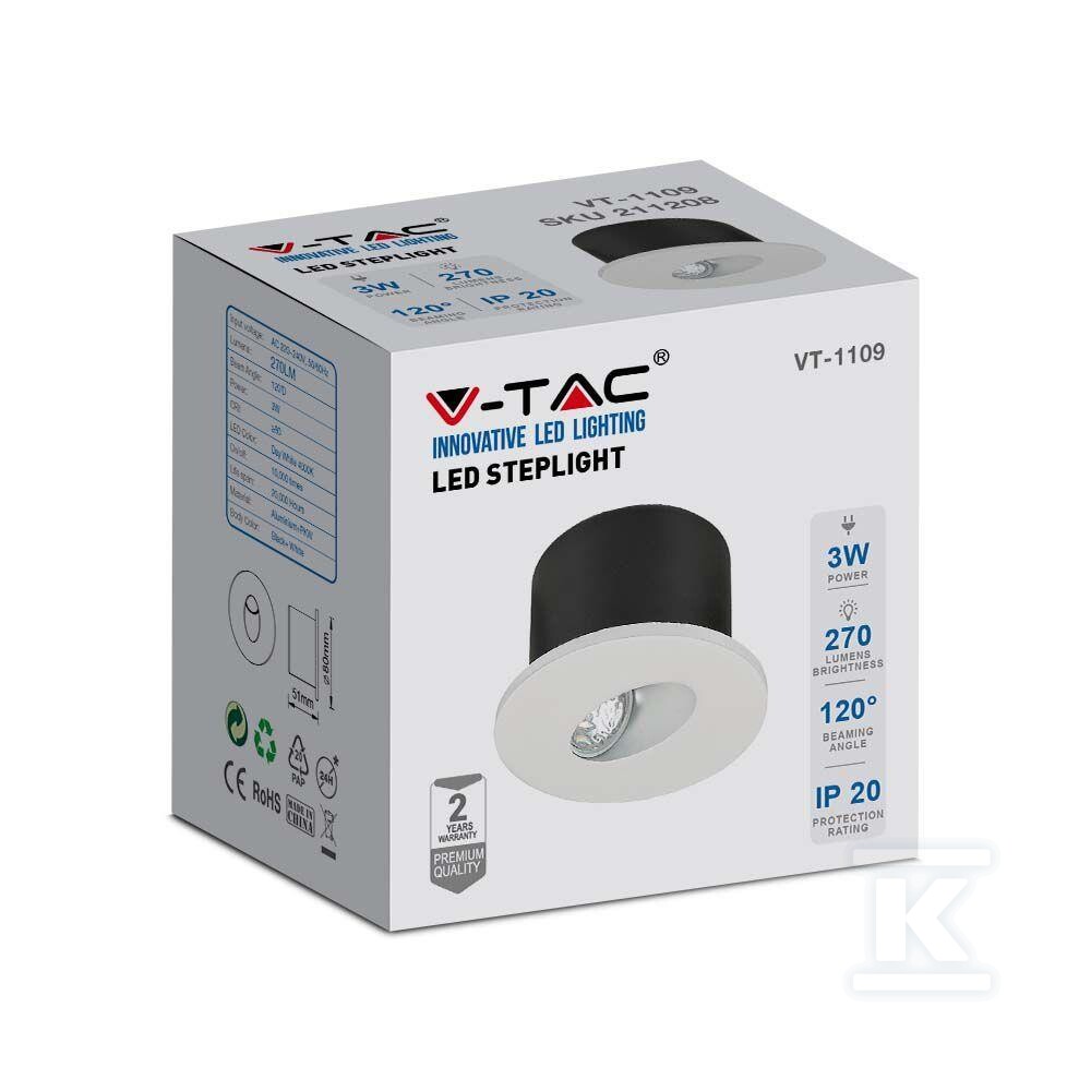 Oprawa schodowa 3W LED V-TAC okrągła - 211208