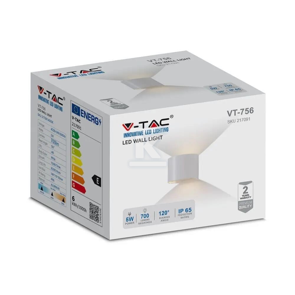 Oprawa ścienna 5W V-TAC góra dół - 217091