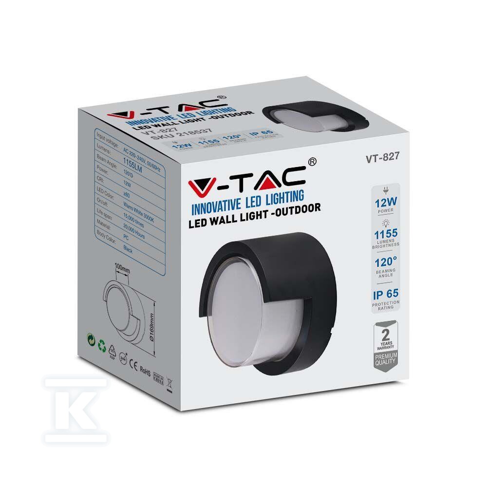 Oprawa ścienna V-TAC 12W LED IP65 - 218537