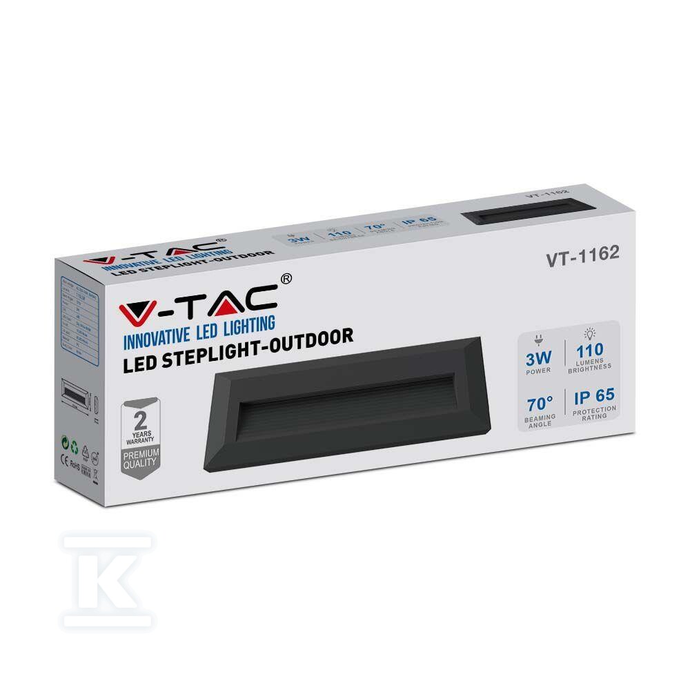 Oprawa schodowa 3W LED V-TAC czarna - 211329