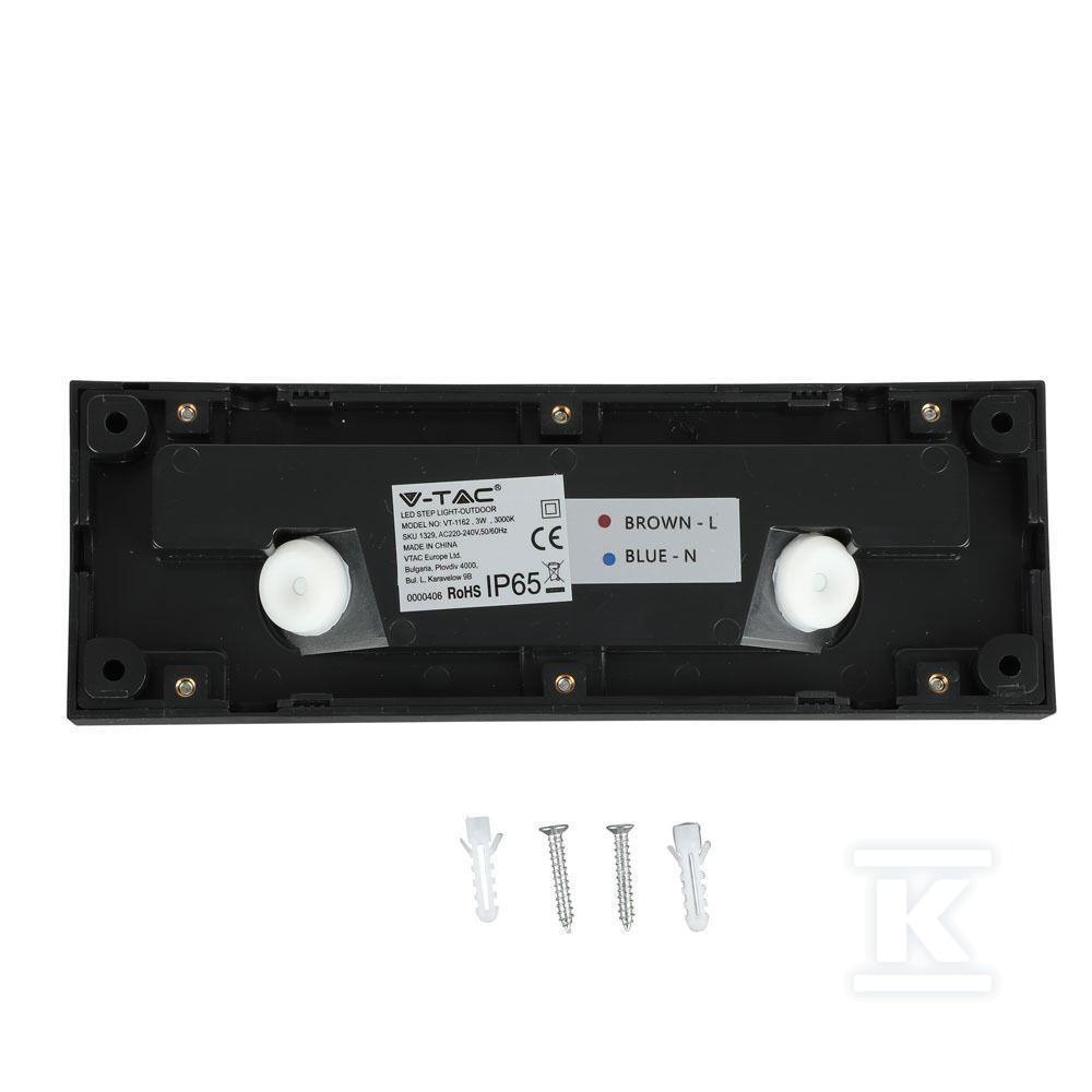 Oprawa schodowa 3W LED V-TAC czarna - 211329