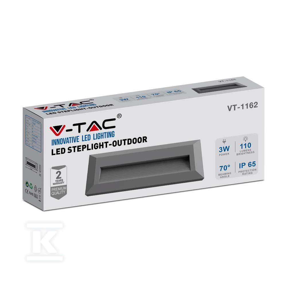 Oprawa schodowa 3W LED V-TAC szara - 211331