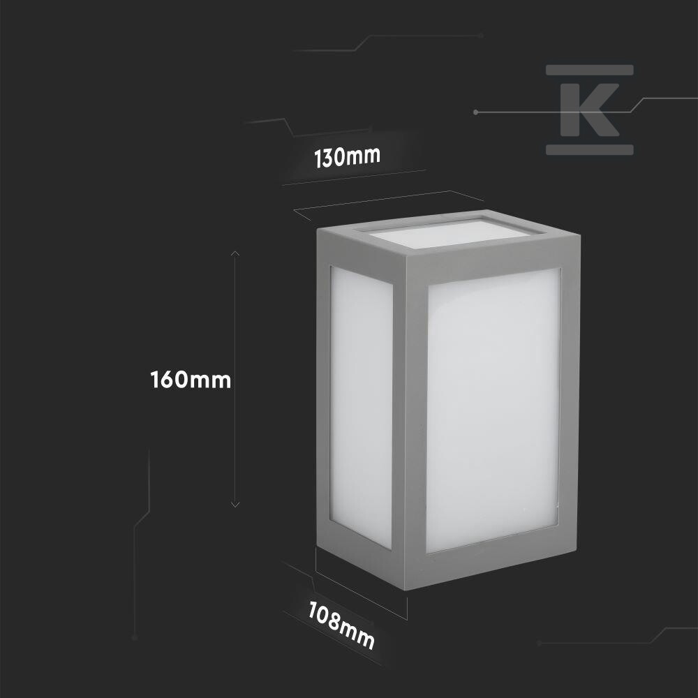 Oprawa ścienna V-TAC 12W LED IP65 szara - 218338