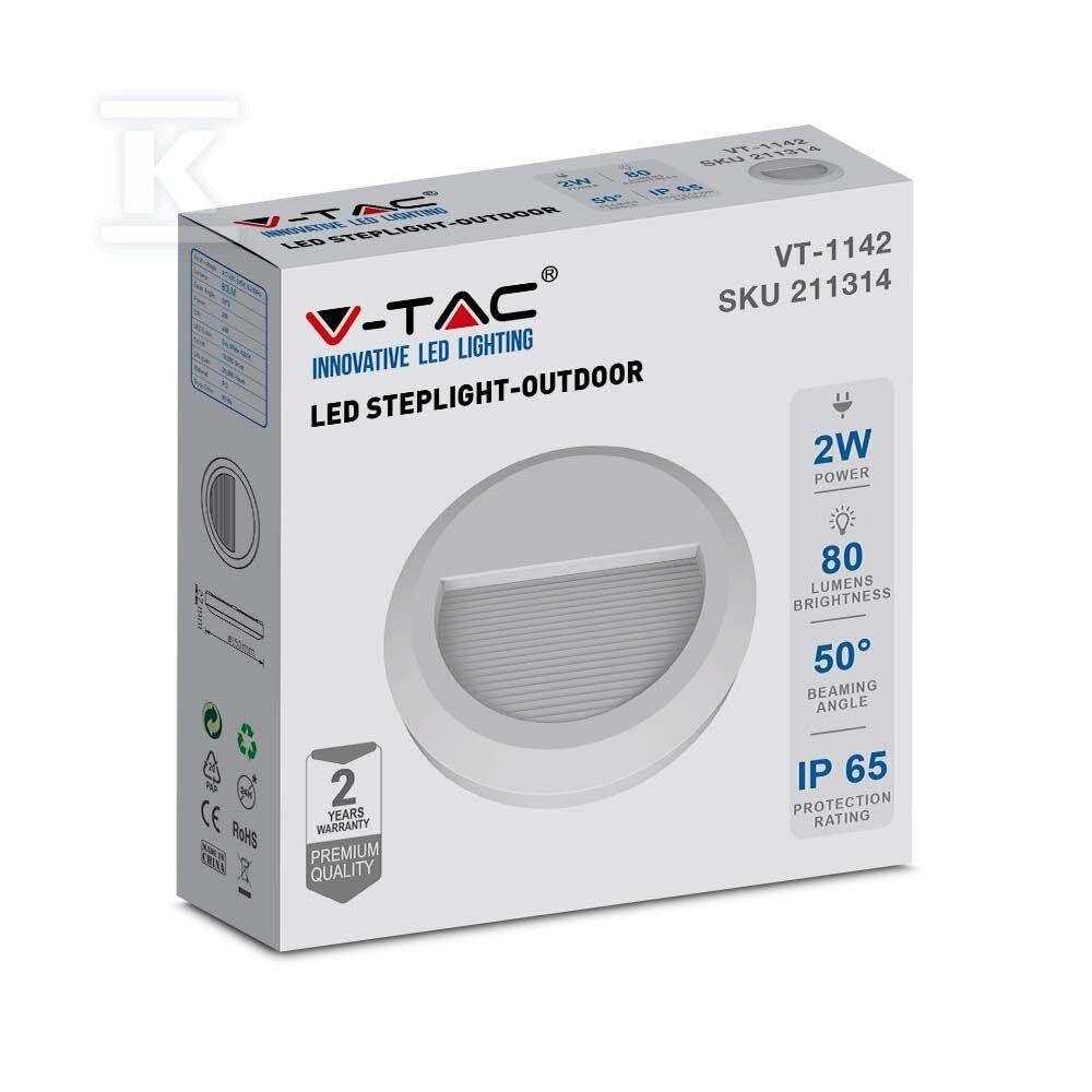 Oprawa schodowa 2W LED V-TAC biała - 211315