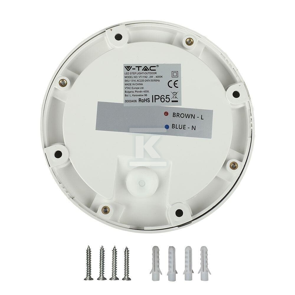 Oprawa schodowa 2W LED V-TAC biała - 211315