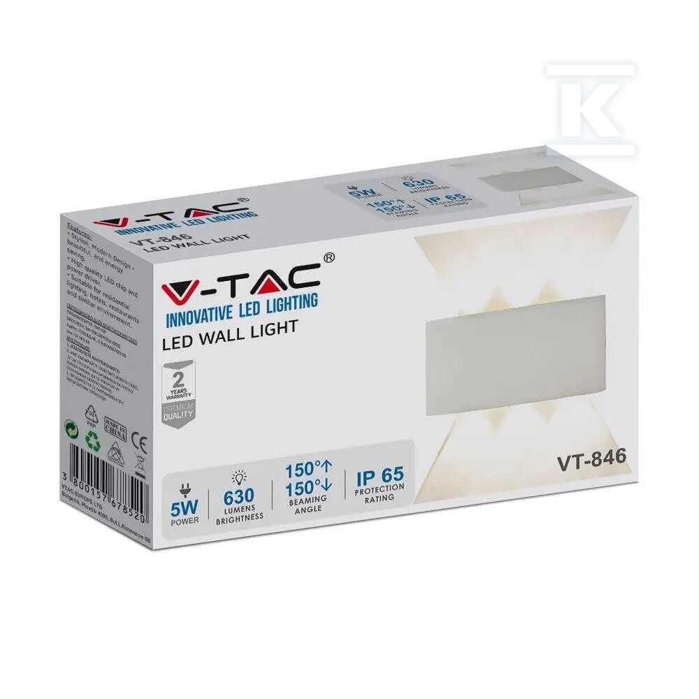 Oprawa ścienna góra dół V-TAC 5W LED - 218613