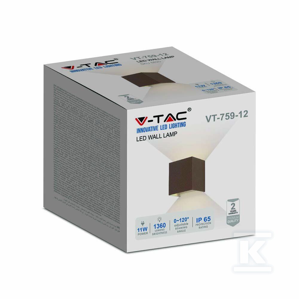 Oprawa ścienna V-TAC 11W LED góra dół - 6820