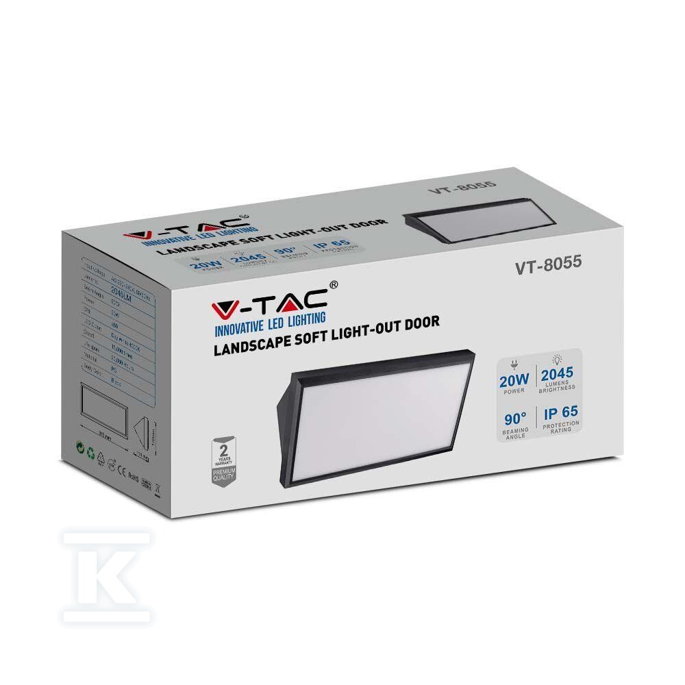 Oprawa ścienna V-TAC 20W LED ukośna - 6811