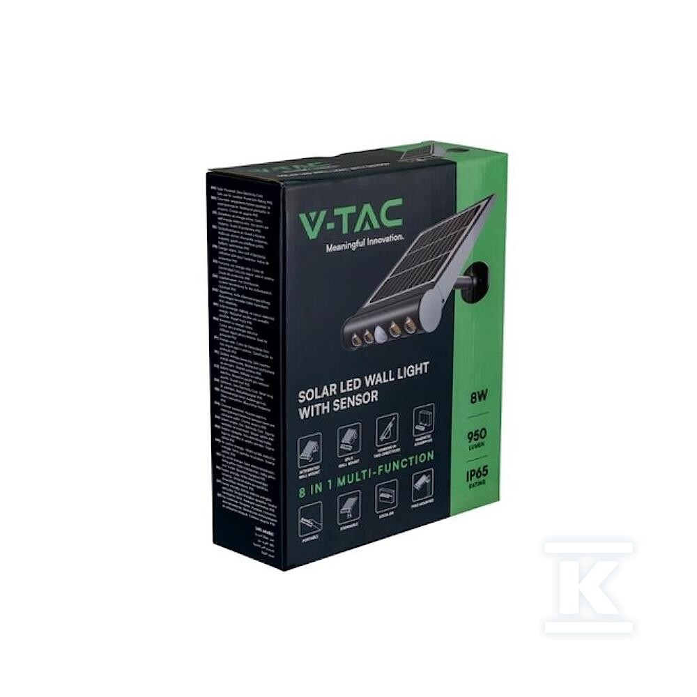Naświetlacz solarny 8W LED czarny 8w1 - 6849