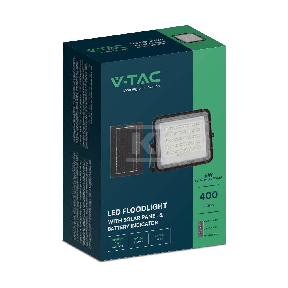 Naświetlacz LED solarny V-TAC 6W pilot - 7821