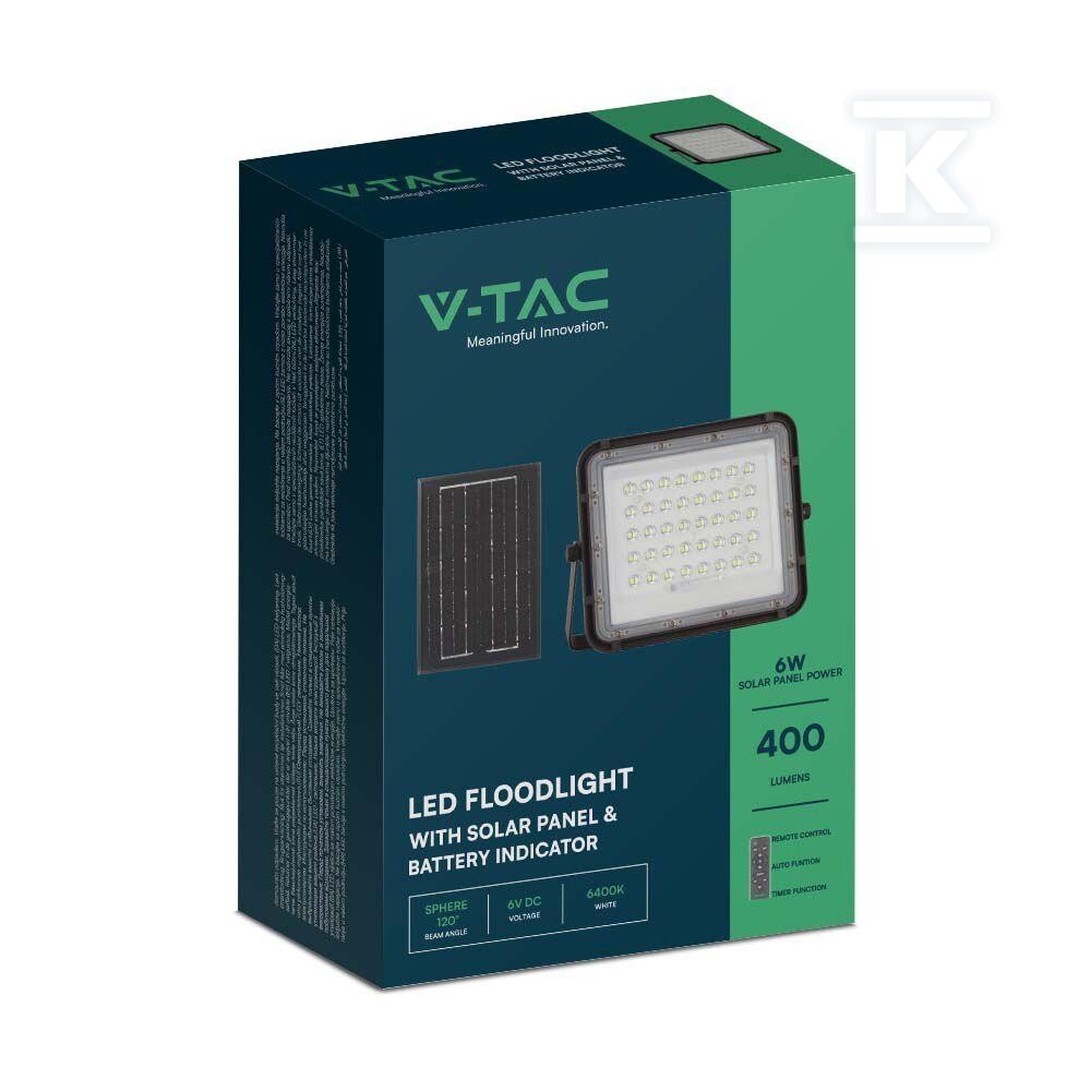 Naświetlacz LED solarny V-TAC 6W pilot - 7822