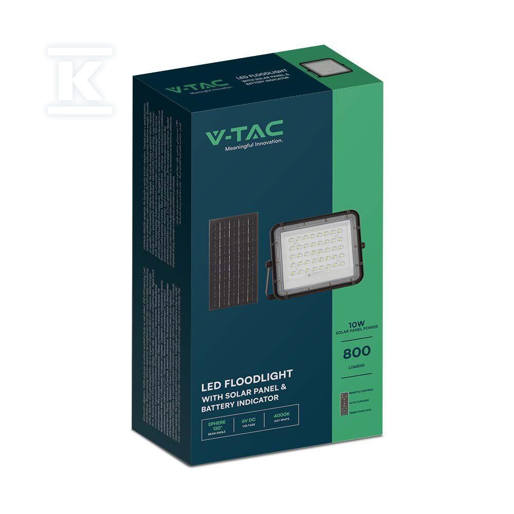 Naświetlacz LED solarny V-TAC 10W pilot - 7823