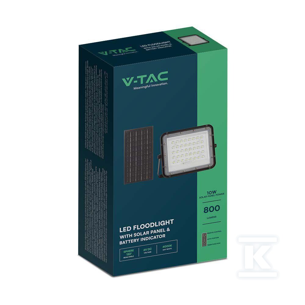 Naświetlacz LED solarny V-TAC 10W pilot - 7824