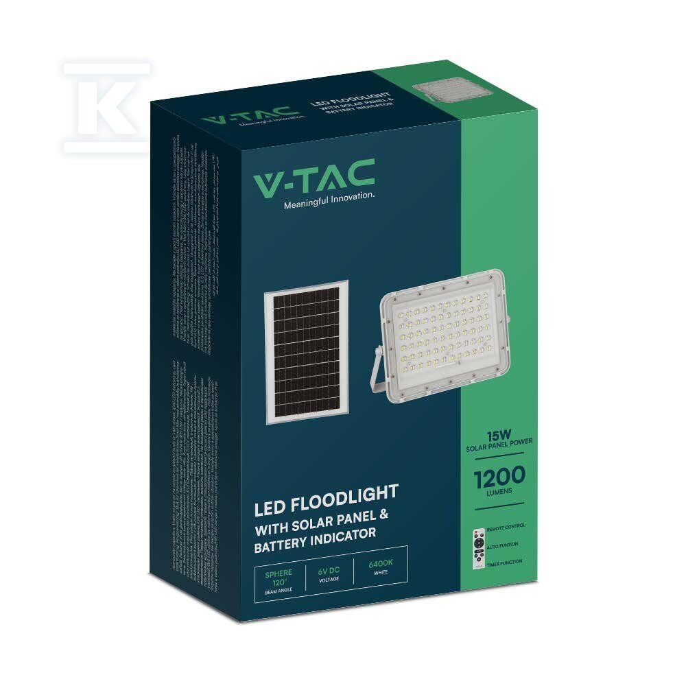 Naświetlacz LED solarny V-TAC 15W pilot - 7843