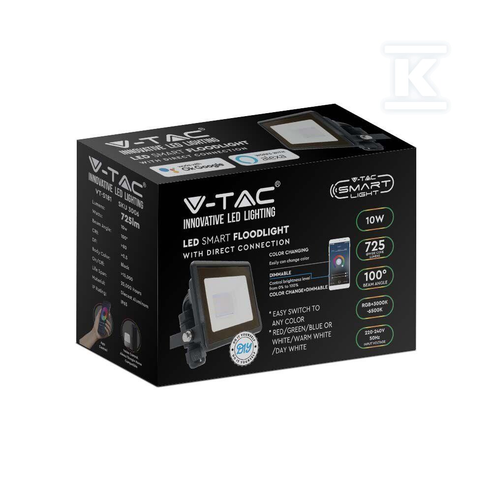 Naświetlacz LED WI-FI V-TAC 10W czarny - 3006