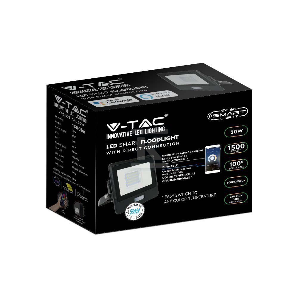 Naświetlacz LED WI-FI V-TAC 20W czujnik - 3010