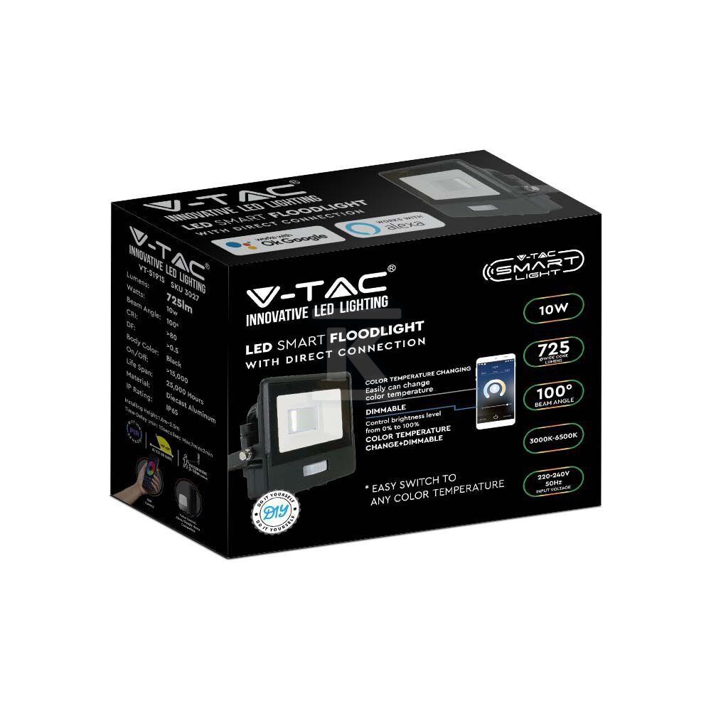 Naświetlacz LED WI-FI V-TAC 10W czujnik - 3027