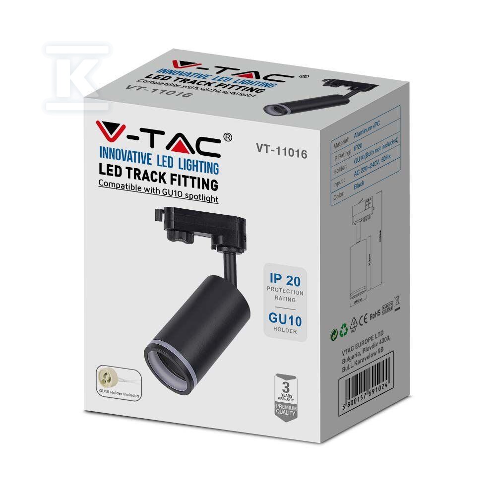 Oprawa GU10 V-TAC szynosystem 3F czarna - 6784