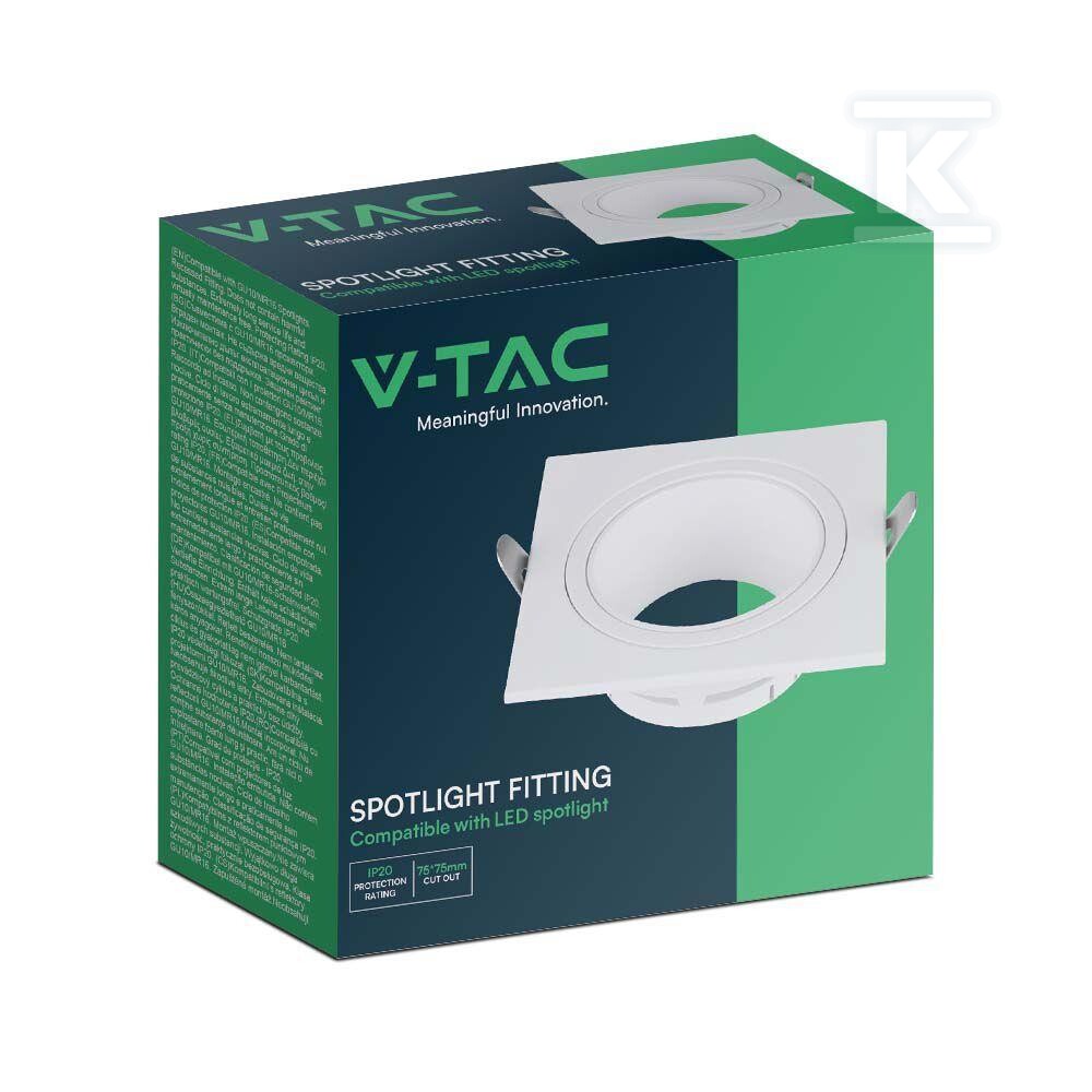 Oczko V-TAC GU10 kwadratowe białe - 10297