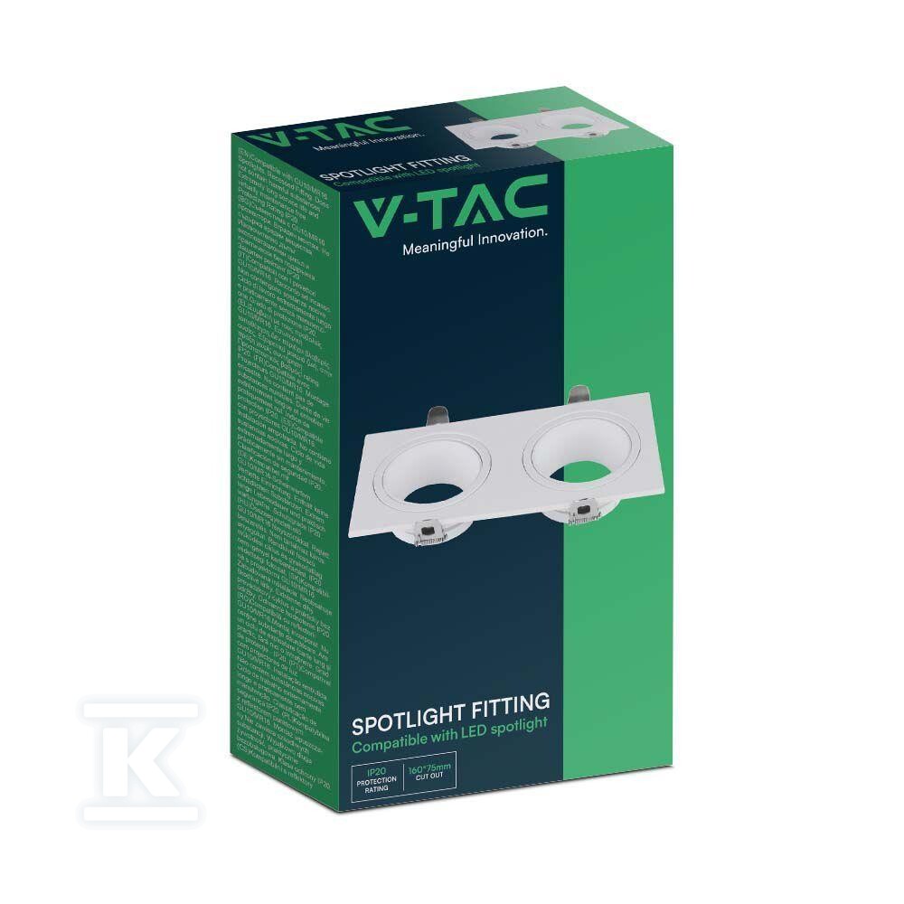 Oprawa oczko V-TAC 2xGU10 prostokąt - 10298