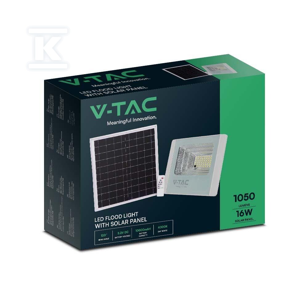 Naświetlacz LED solarny V-TAC 16W biały - 10406