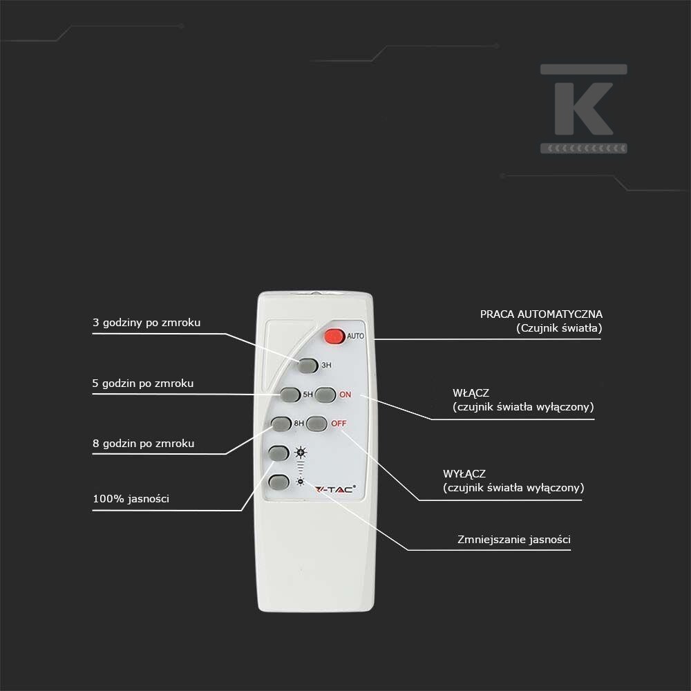 Naświetlacz LED solarny V-TAC 16W biały - 10406