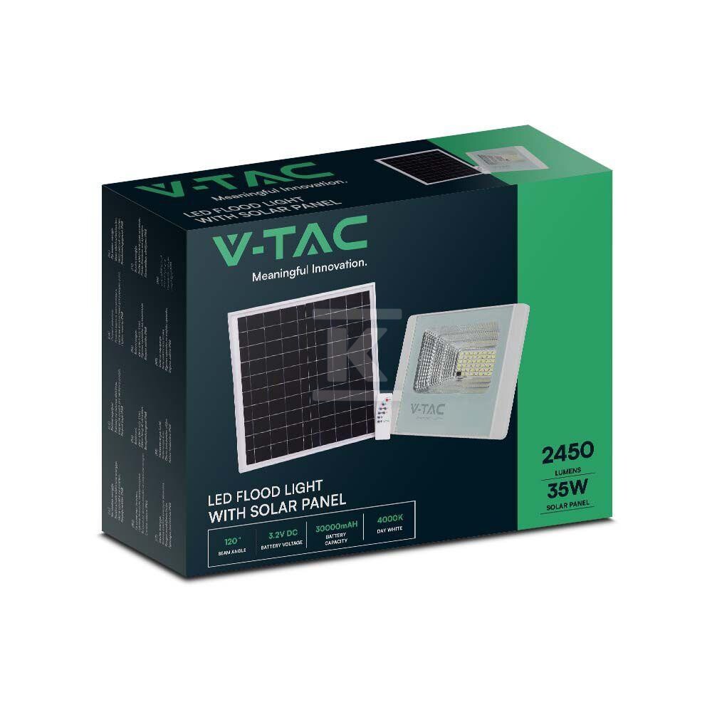 Naświetlacz LED solarny V-TAC 35W biały - 10410