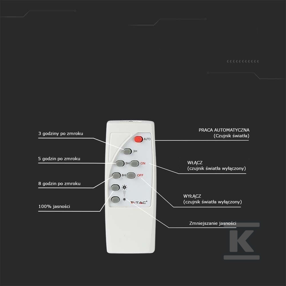 Naświetlacz LED solarny V-TAC 40W biały - 10414