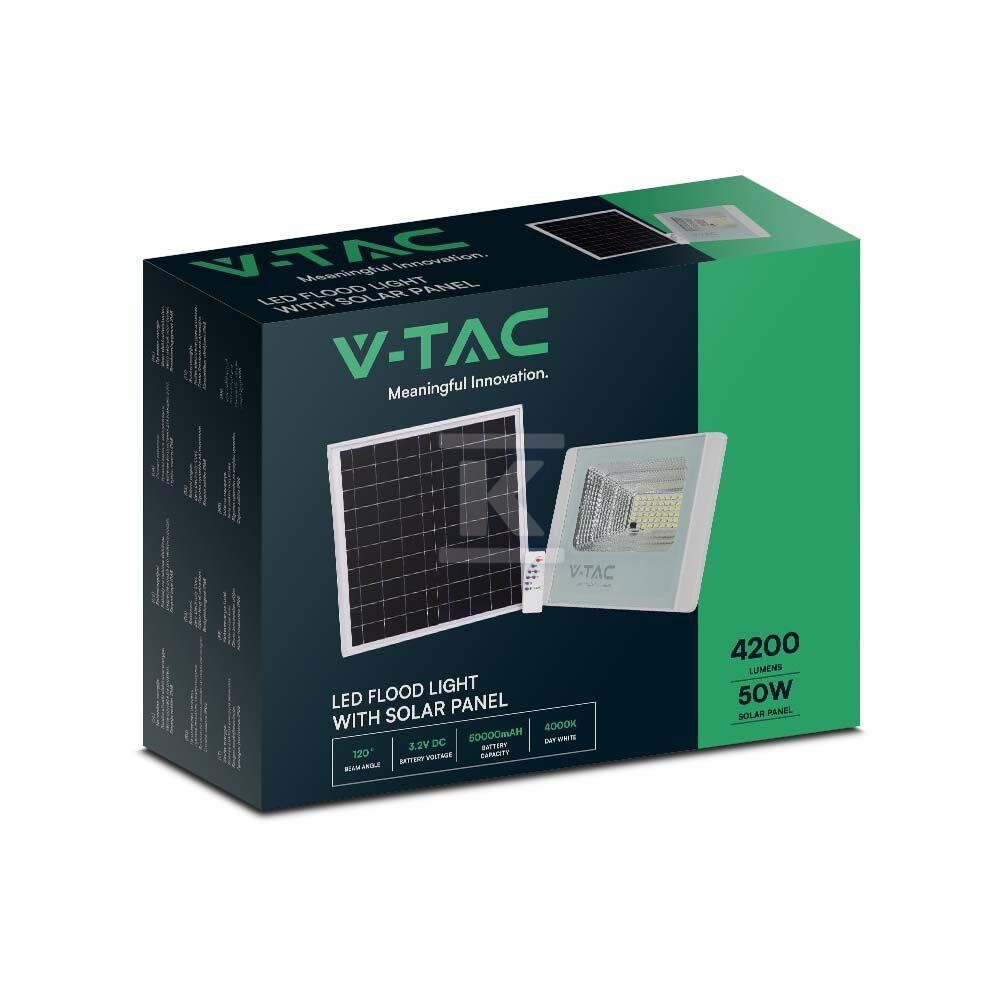 Naświetlacz LED solarny V-TAC 50W biały - 10415