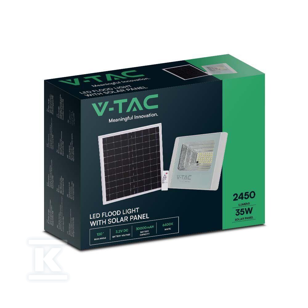 Naświetlacz LED solarny V-TAC 35W biały - 23019