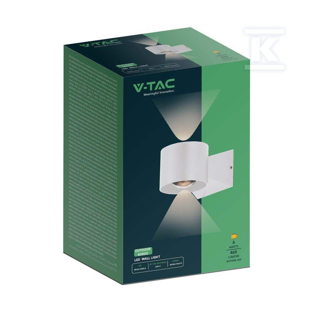 Oprawa ścienna V-TAC 5W kinkiet góra - 10443