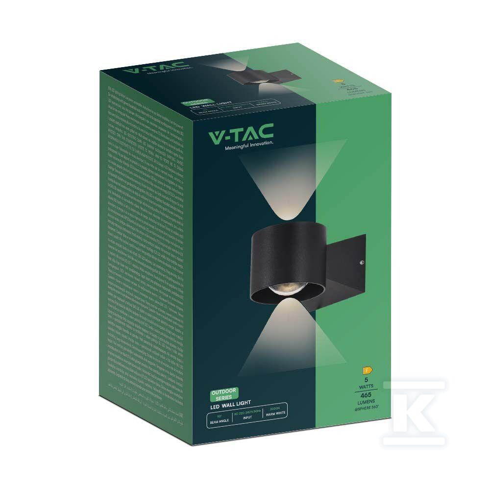 Oprawa ścienna V-TAC 5W kinkiet góra - 10446