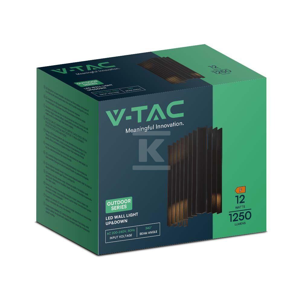 Kinkiet ścienny V-TAC 2x6W LED czarny - 10560