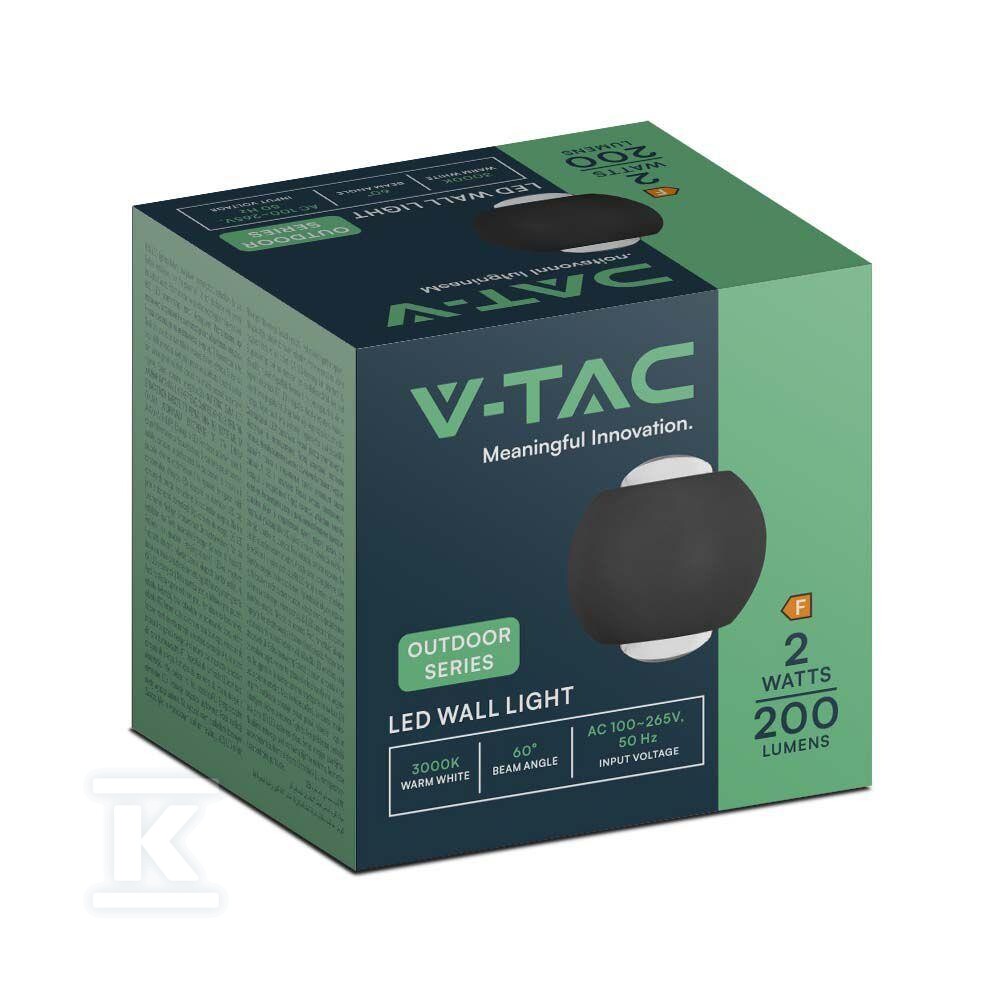 Oprawa ścienna góra dół V-TAC 2W LED - 10584