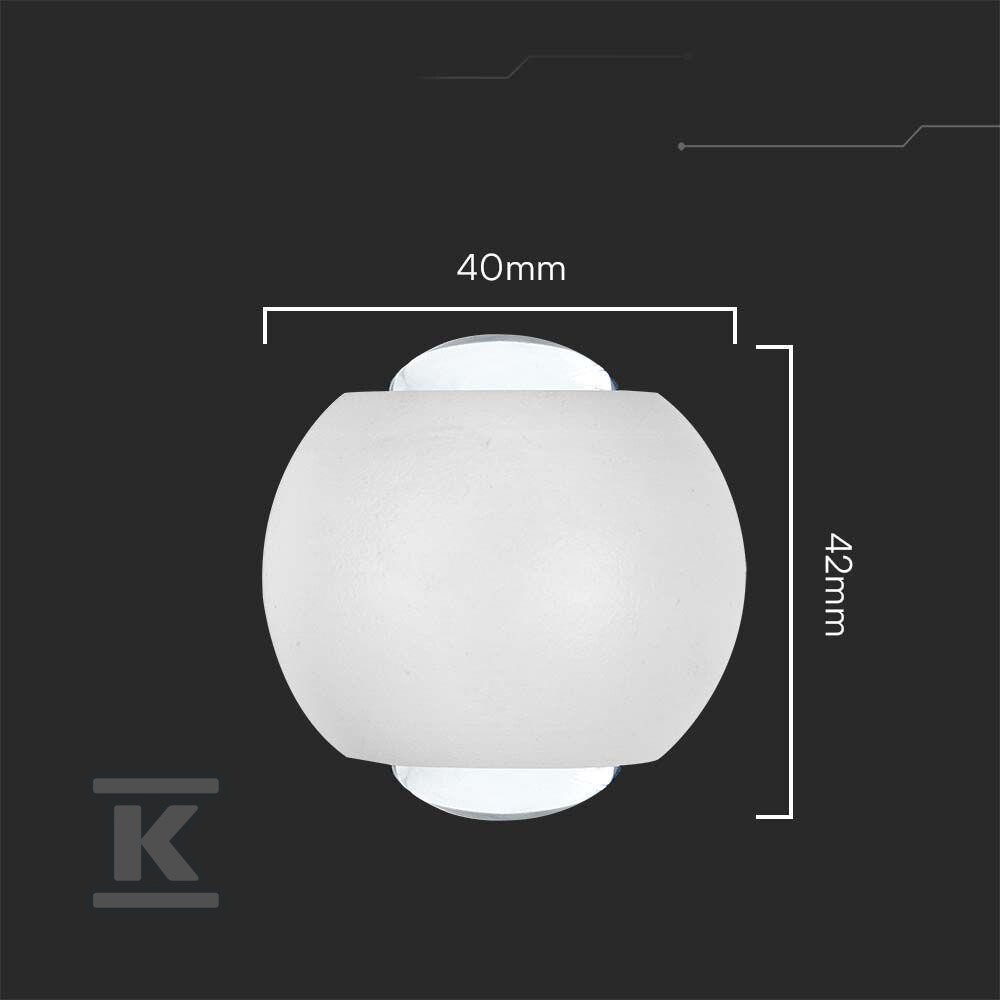Oprawa ścienna góra dół V-TAC 2W LED - 10585