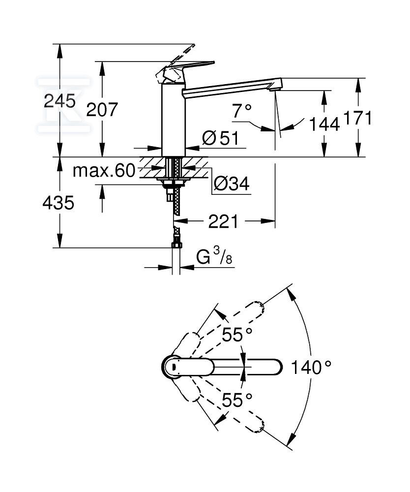 Eurosmart Cosmopolitan Одноважільний - 30193000
