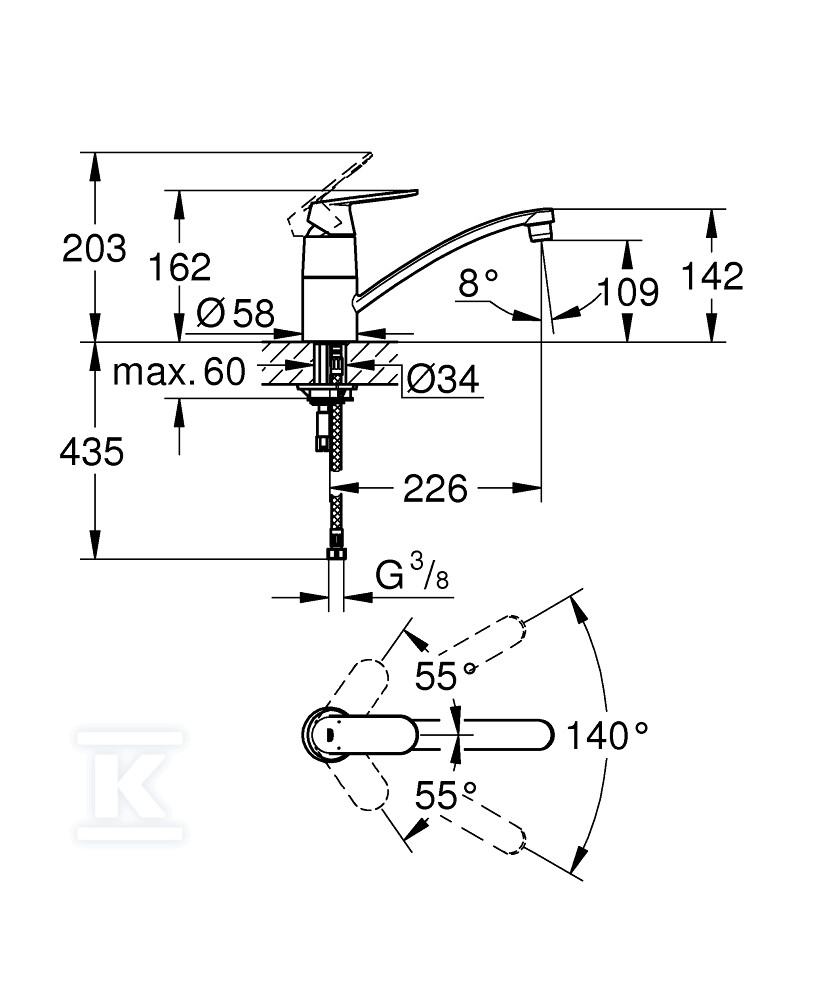 Eurosmart Cosmopolitan Одноважільний - 32842000