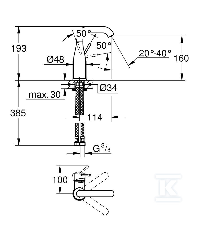 Змішувач для умивальника Grohe Essence - 24176KF1