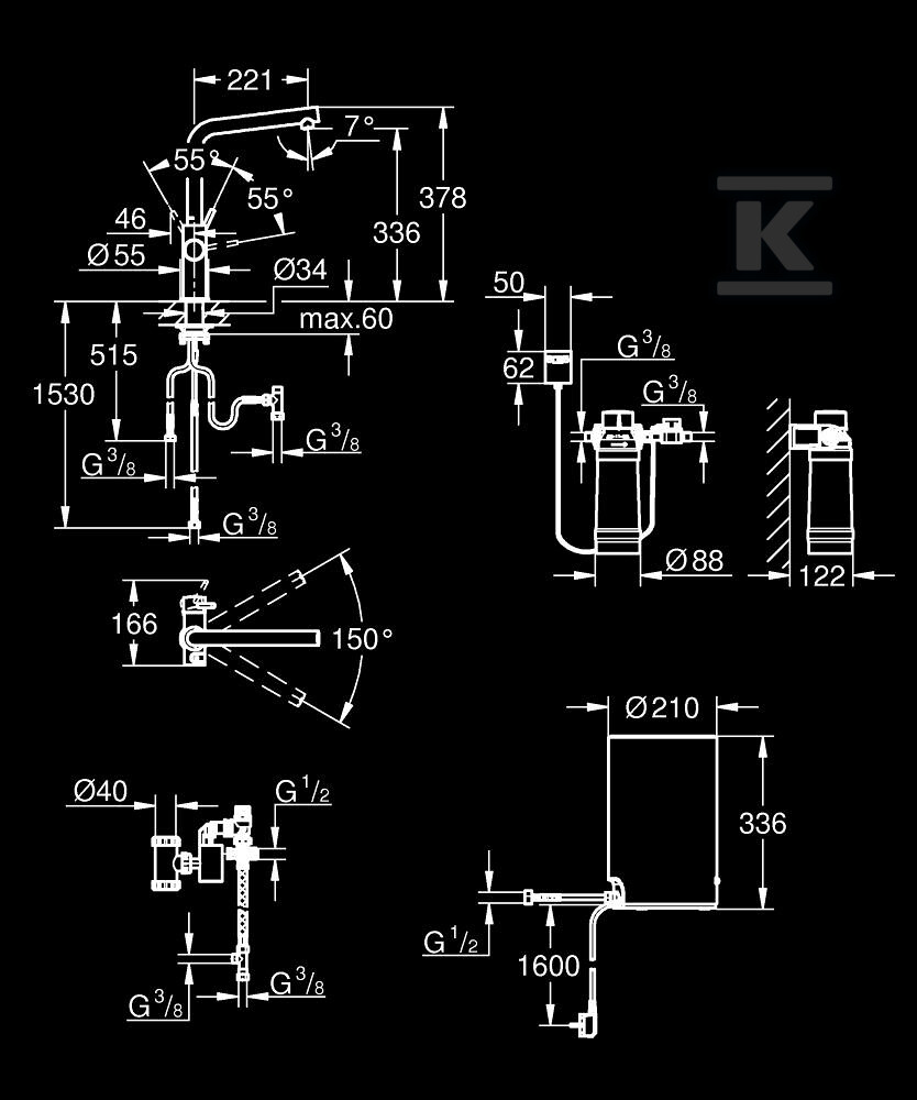 Кухонна система GROHE Red Duo, кипляча - 30327AL1