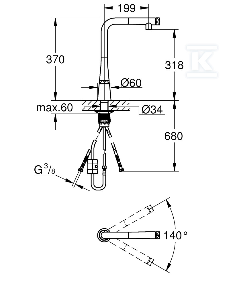 Zedra SmartControl Змішувач для мийки - 31593002