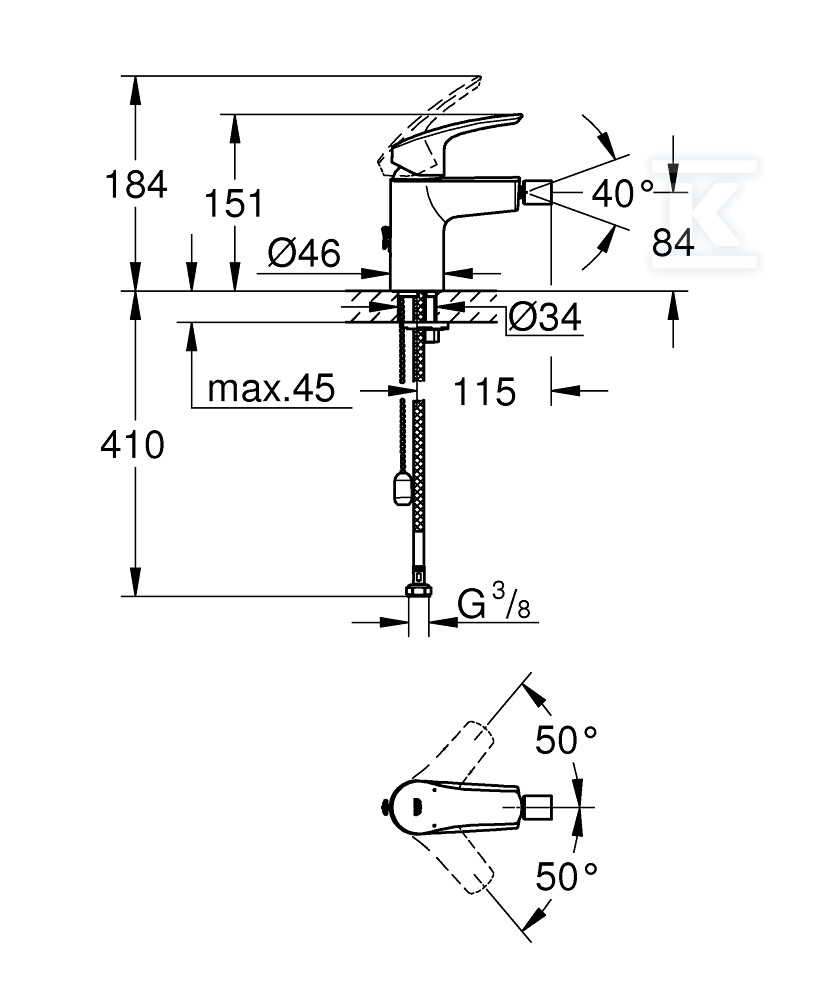Bateria bidetowa Eurosmart - 32927003