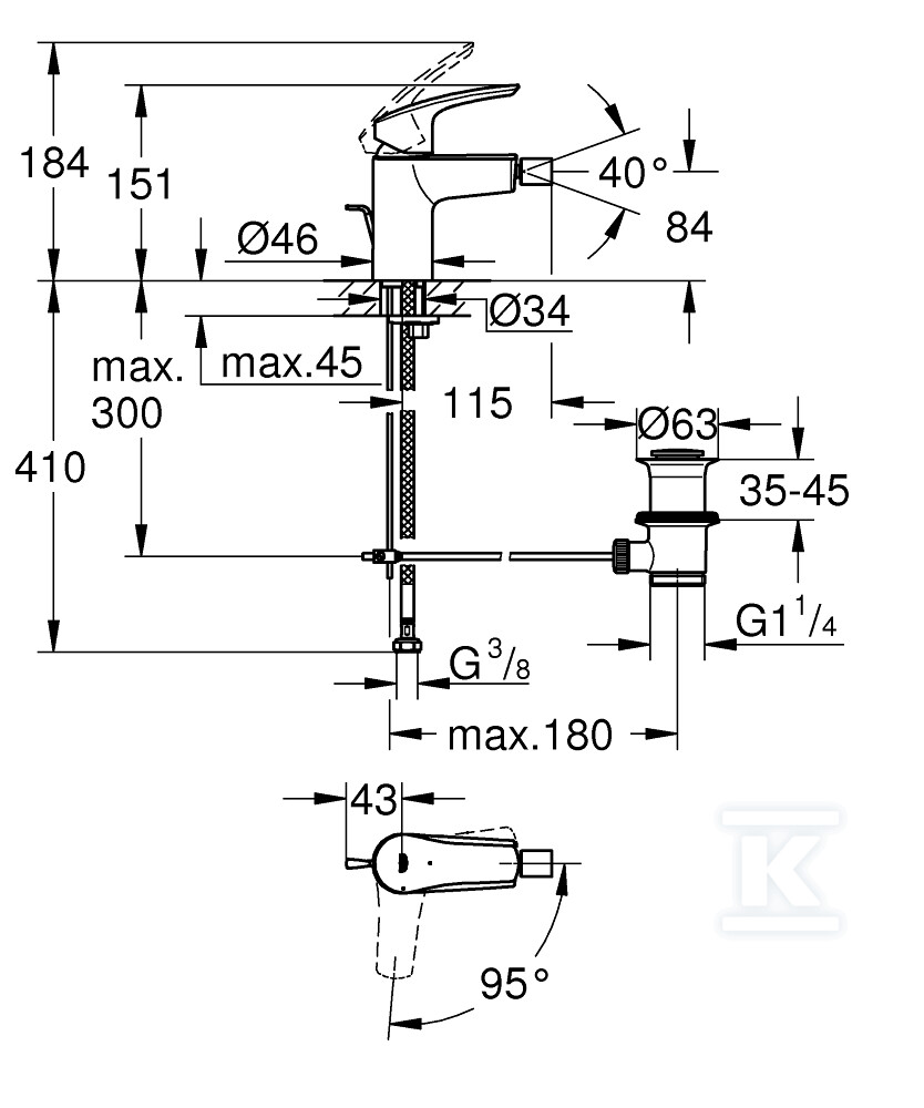 Bateria bidetowa Eurosmart - 32928003