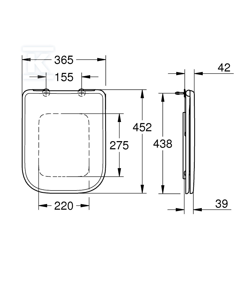 GROHE Bau Edge - сидіння з плавним - 39813000
