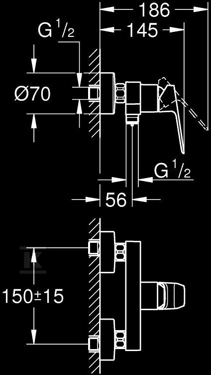 CUBEO single-lever shower faucet, - 1018240000