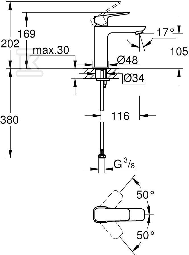 Bateria umywalkowa CUBEO Rozmiar M - 1017550000