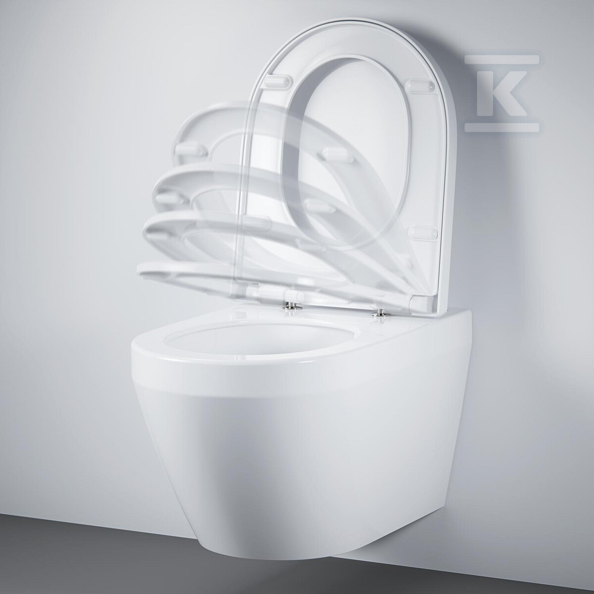 WC sospeso, con sedile e coperchio, - 102510SH00
